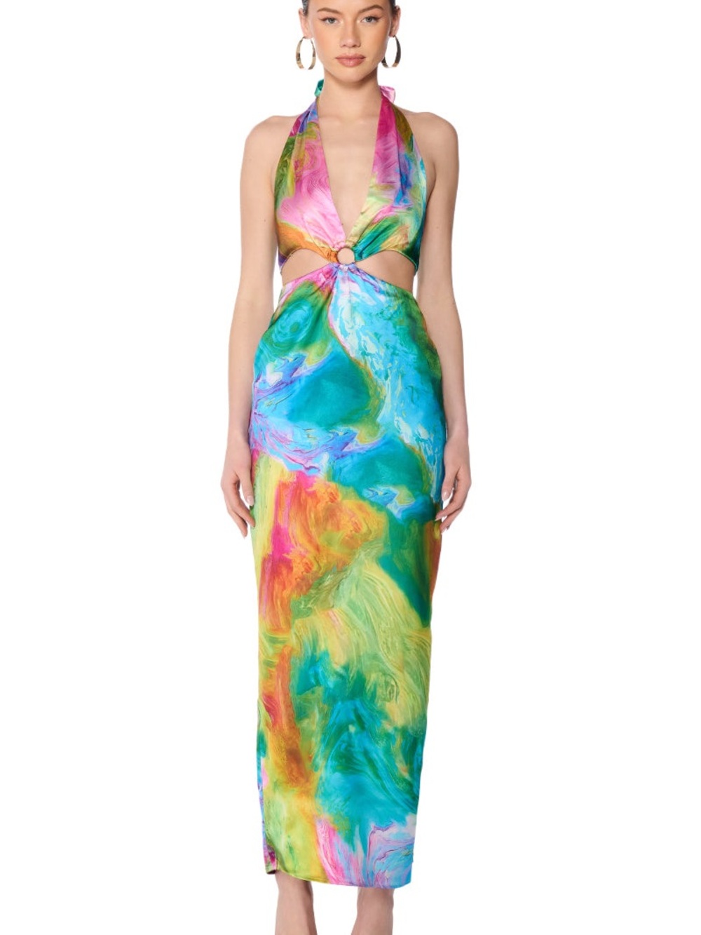 AKIRA Label Free Spirit Satin Maxi Dress